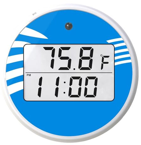 Medidor de temperatura – Termómetro digital flotante | Monitoreo de temperatura impermeable con alarma, sensor de inmersión en frío multiusos para piscinas, baños de hielo y actividades