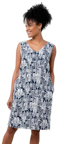 Lily & Me Laynie Sleeveless Linen Sun Dress - Navy - Size 16