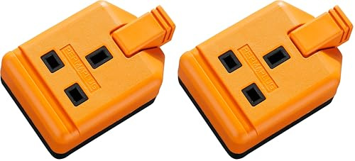 Other Heavy Duty Single Socket Trailing Socket, without Plug and Cable, 13 Amp, Orange (Pack of 2)