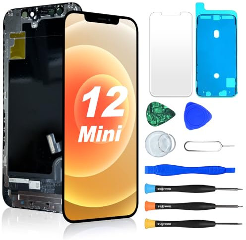 NB+ Screen Replacement for iPhone 12 Mini 5.4 LCD Retina FHD Display COF Touch Screen Digitizer with Repair Tool Kits, Waterproof Tape, Screen Protector
