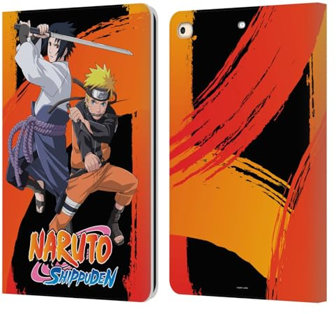 Head Case Designs sous Licence Officielle Naruto Shippuden Naruto et Sasuke Art Clé Étui Portefeuille en Cuir Compatible avec Apple iPad 9.7 2017 / iPad 9.7 2018