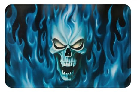 GMSGHJHDR Fußmatte mit Totenkopf-Motiv, rutschfest, weich und gemütlich, für Außen, Innenbereich, Eingang, Terrasse, Vorder- und Hintertüren, 39,9 x 60 cm