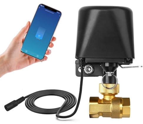LgowithU Smart Water Valve WIFI/Bluetooth Wasserventil Steuerung, Sprachsteuerung Wasserventil Kompatibel mit Alexa und Google, 2,4GHz, Automatische Ventilsteuerung für Küche, Garten, Bauernhof(DN25)