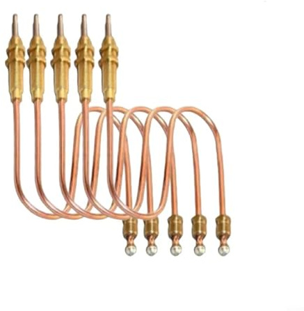 VRTYVEYBB 5 Stück M8 Gas-Thermoelement-Set, 30 cm, Ersatzsonde für Grill, Öfen, Kamine, Öfen mit Flammenschutz und sicherer Verbindung für zuverlässige Temperaturmessung