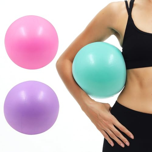 Prizmxed 3 Stück Pilates Ball klein 25 cm, Rutschfester, verschleißfester, explosionsgeschützter, hautfreundlicher Gymnastikball, geeignet für Yoga und Fitness (3, 25 cm (Standardversion 100g))