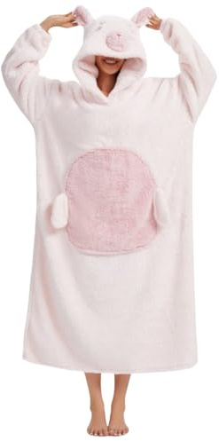Xinlong Manta Sudadera Larga Oversize con Mangas y Capucha Panda Manta Portátil Sofá Unisex Animales para Hombre Mujer Talla única