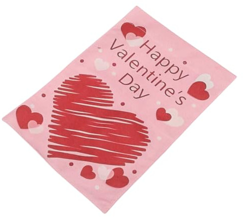 DECHOUS Valentinstag Gartenflagge 30x45cm Doppelseitig Bedruckte Herz Flagge aus Wetterfestem Polyester Rosa Rote Gartendekoration für Außenbereich mit Verstärkter Hülle zur Einfachen