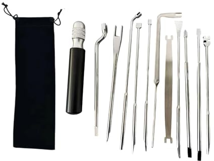 F Fityle Piano Regulating Tool Kit with Combination Handle High Performance Regulating Screwdriver Accessory Maintenance Piano Tools, 12 piece