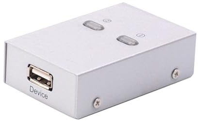 USB 2. 0 Drucker Sharing Selector Automatischer Umschalter für Drucker | Adapter für Drucker, für Zwei Geräte, Silber, Kunststoff und Metall, für Multifunktionsdrucker im Home und Kleinen Büro