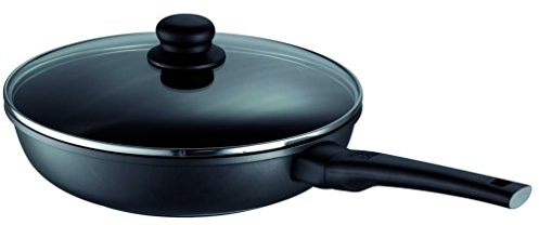 Rohe Germany 218072-28 Schmorpfanne Novara inklusive Deckel, 28 cm, Antihaft beschichtet, Schwarz, hoch