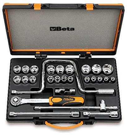 BETA 920B/C21X - Assortimento di 21 chiavi a bussola esagonali e 6 accessori in cassetta di lamiera