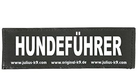 Julius-K9 Original Interchangeable Patch, Large, Black, Hundeführer