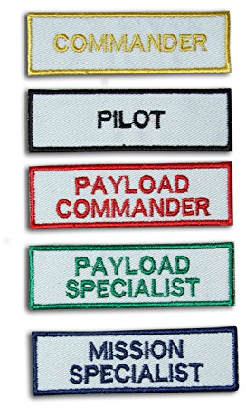 NASA Space Shuttle Astronaut Patch-Set Pilot, Kommandant, Missionsspezialist, Nutzlast-Spezialist, Nutzlastkommandant - Weiß