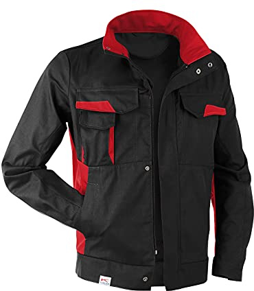 KÜBLER Workwear | KÜBLER VITA cotton+ Arbeitsjacke | schwarz/mittelrot | Größe 4XL