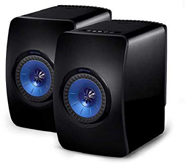 KEF LS50W SP3903BA Aktives Musiksystem mit Bluetooth und Wireless Streaming Titanium Lautsprecher,Schwarz/Blau
