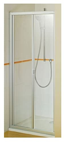 Falttür Breuer Fara4 100 cm Echtglas klar hell alunatur