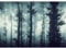 Runa Art Fototapete Wald Nebel Modern Vlies Wohnzimmer Schlafzimmer - Made in Germany - Blau 9291010c