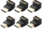 GTIWUNG Lot de 6 Connecteurs HDTV à Angle Droit, 90 degrés et 270 degrés Adaptateurs HDTV mâle à Femelle, Angle Droit Adaptateur HDTV Haute Vitesse, Cable HDTV 90 degres et 270 degrés, Noir