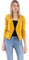 Malito - Damen Blazer Langarm - unifarbener Jerseyblazer - Kurze Basic Jacke - Sweatblazer mit Reißverschluss - Tasche - tailliertes Sakko 6040 (Dunkelgelb | Größe XXL)
