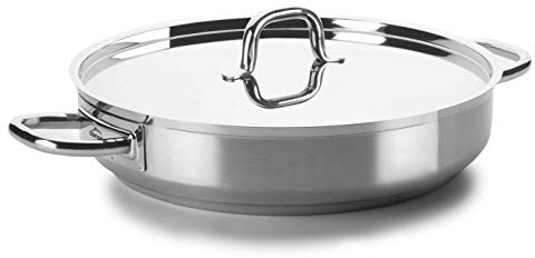LACOR 54645 Paellera con Tapa, 45 Cm, Plateado