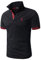 GHYUGR Men's Short Sleeve Polo Shirts Giraffe Contrasting Colors Golf Tennis T-Shirt,Black,L