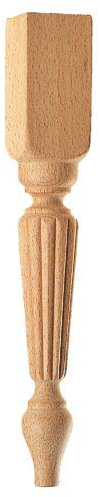 Pied de table basse en bois tourné. Cannelé. Pack de 4 unités (300 x 45 x 45 mm (143R))