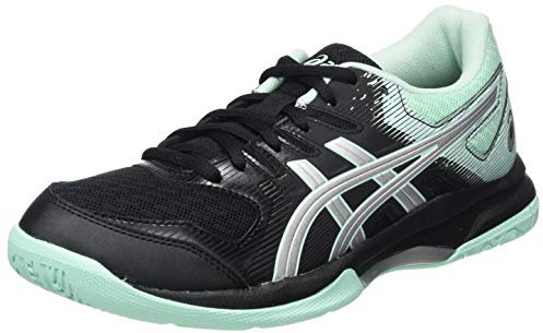 ASICS Womens Gel-Rocket 9 Volleyball Shoe, Black/Fresh Ice,40.5 EU