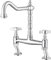 JASSFERRY Classic Bridge Mixer Tap Chrome Crosshead Handles Deck Mounted Monobloc Traditional 2 Hole Kitchen Sink Faucet with Swivel Spout