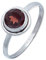 mantraroma Damen Ring Silber mit Stein Granat facettiert Edelstein rot schlicht modern