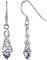 ChicSilver 925 Silber Damen Tropfen Keltischer Knot Ohrringe Februar Birthstone Ohrringe Damen Ohrstecker für Frauen Simulierte Amethyst Edelstein Schmuck Geschenk für Mama