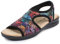Aerosoft Sandales stretch 05 pour femme, extra légères et élastiques (fleur noire, 37)