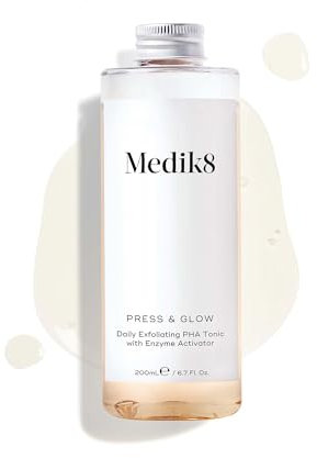 Medik8 Press & Glow Refill - Daily PHA Exfoliating Facial Toner - Smooths Skin Surface & Boosts Radiance - All Skin Types - 200ml