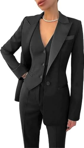 Women Pantsuits Wedding Tuxedos Party Wear Suits Formal Business Suits Black, 10