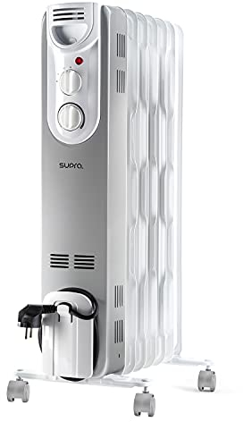 SUPRA ORSO 1500 - Radiador de aceite de 1500W, 3 potencias, hasta 15m2, recoge-cables, ruedas, asa transporte, antivuelco, termostato mecánico, indicador luminoso de funcionamiento,blanco