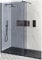 Milano Nero-Luna - Black Recessed Frameless Wet Room Shower Enclosure with Smoked Glass Screen, Hinged Return Panel and Graphite Slate Effect Tray - 1100mm x 700mm