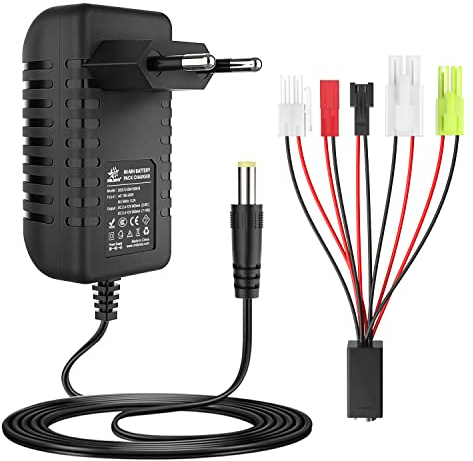 melasta Intelligentes 2.4V 3.6V 4.8V 6V 7.2V 8.4V 9.6V 10.8V 12V NIMH/NICD Ladegerät für 2-10S NIMH Batterie RC Auto akku (Compatible with Tamiya/Mini Tamiya/SM 2P/JST/HuanQi)