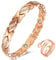 Vicmag Magnetic Bracelets for Women, Titanium Steel Brazaletes Ultra Strength Magnetic, Gift Box with Removal Tool (Crystal Design for Ladies) (Rose Gold)