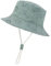 Durio Baby Sonnenhut Kinder Sonnenmütze Junge Mädchen Atmungsaktiv Sommerhut Kinder UV-Schutz mit Bindebändern Graugrün mit Dinosaurier 12-24 Monate(Tag Size M)