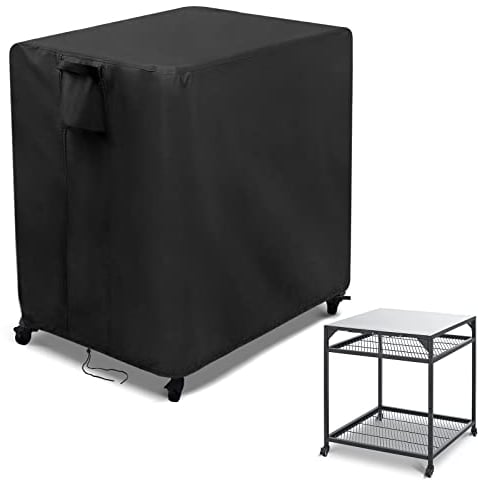 Kingling Cubierta de mesa para horno de pizza al aire libre para Mesa de ooni, cubierta impermeable para Mesa de preparación de parrilla al aire libre, 92x82x79cm