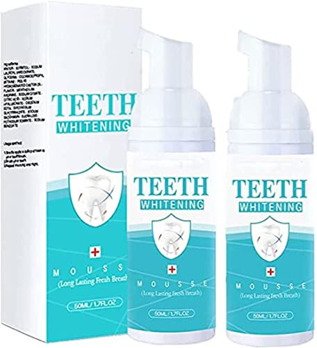 Teethaid Mouthwash-Teethaid Mundwasser,Toothpaste Whitening-Teeth Whitening Foam Toothpaste, Zahnweißschaum Schaum Zahnpasta, Tiefenreinigungsgummi Zahnreinigungsschaum,50ml (2 stück)