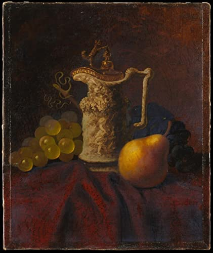 ZIMARO Arte de la Pared Poster Cuadros en Lienzo Pintura clásica Bodegón con aguamanil y frutas de Carducius Plantagenet Ream para decoración de oficina 60x90cm