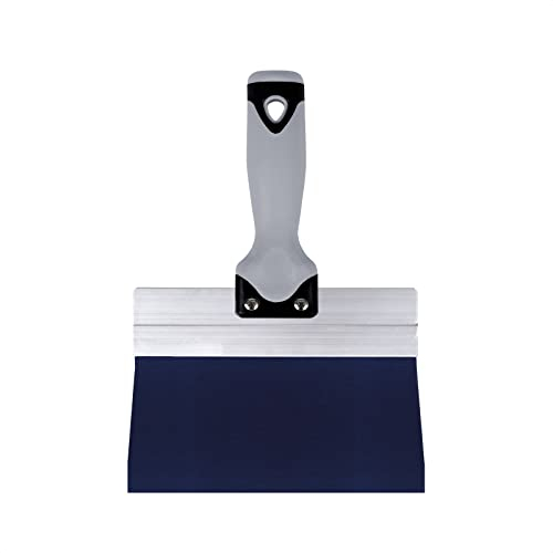 Werku WK602260, Espátula Emplastecer, Calidad Profesional, Ancho 200 mm, Alto 90 mm, Grosor 0.5 mm, Cuchilla de Acero Azul, Mango ergonómico y Antideslizante