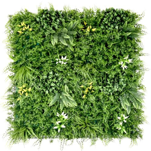 Artificial Plant Flower Living Wall Panels Realistic- Indoor/Outdoor - 1m x 1m - Home, Garden, Office, Cafe, Shop, Salon, Wedding