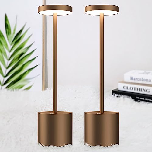 bravzurg Lampara Escritorio LED Sin Cable, 5000mAh Lamparas de Mesa Recargable Portatil, Lámpara Inalambrica Bateria Recargables, Para Exterior, Mesita Noche, Jardin, Salon, Restaurante, Sobremesa