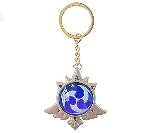 TopLucky Genshin Leuchtende Schlüsselanhänger Spielzeug Impact Mondstadt Vision Pyro Gold Spielfigur Genshin Charakter Cosplay (Grün)