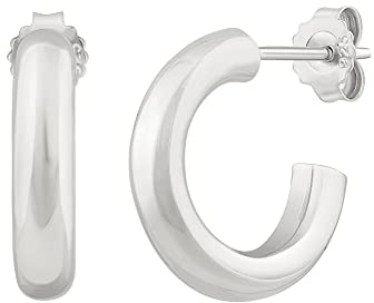 cai Damen Creolen 925/- Sterling Silber 1,9cm Glänzend ohne Stein weiß 358210209R