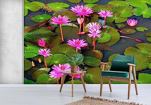Fototapete 3D-Teich-Seerosen-Tapete, Wandgemälde, 366 x 254 cm Moderne Wanddeko Wohnzimmer Schlafzimmer Büro Flur