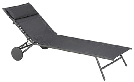 Lafuma MOBILIER - Sonnenliege/Gartenliege - Miami II - - Grau Obsidian LFM5171_9718-5 Jahre Garantie