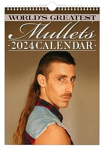 2024 Wandkalender Lustig, Weltbeste Vokuhila, Hängekalender 2024 mit Vokuhila Haarschnitt Bilder, lustiger schrulliger Vokuhila Kalender 2024 Wichtelgeschenk Ideen für Jungen, Mädchen, Freunde,