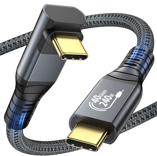 Certified Thunderbolt 4 Cable 6.6ft, Support 40Gbps/240W Charging/8K Display, Compatible with USB4,Flexible USB C to USB C Cord for iPhone 15 Pro MacBook Pro/Air Samsung Galaxy Steam Deck Switch eGPU
